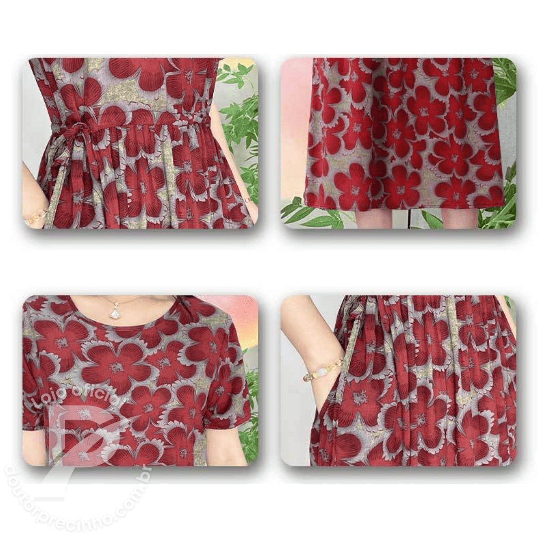 Vestido Feminino Amalfi - Estampa Floral com Conforto e Elegância para o Dia a Dia