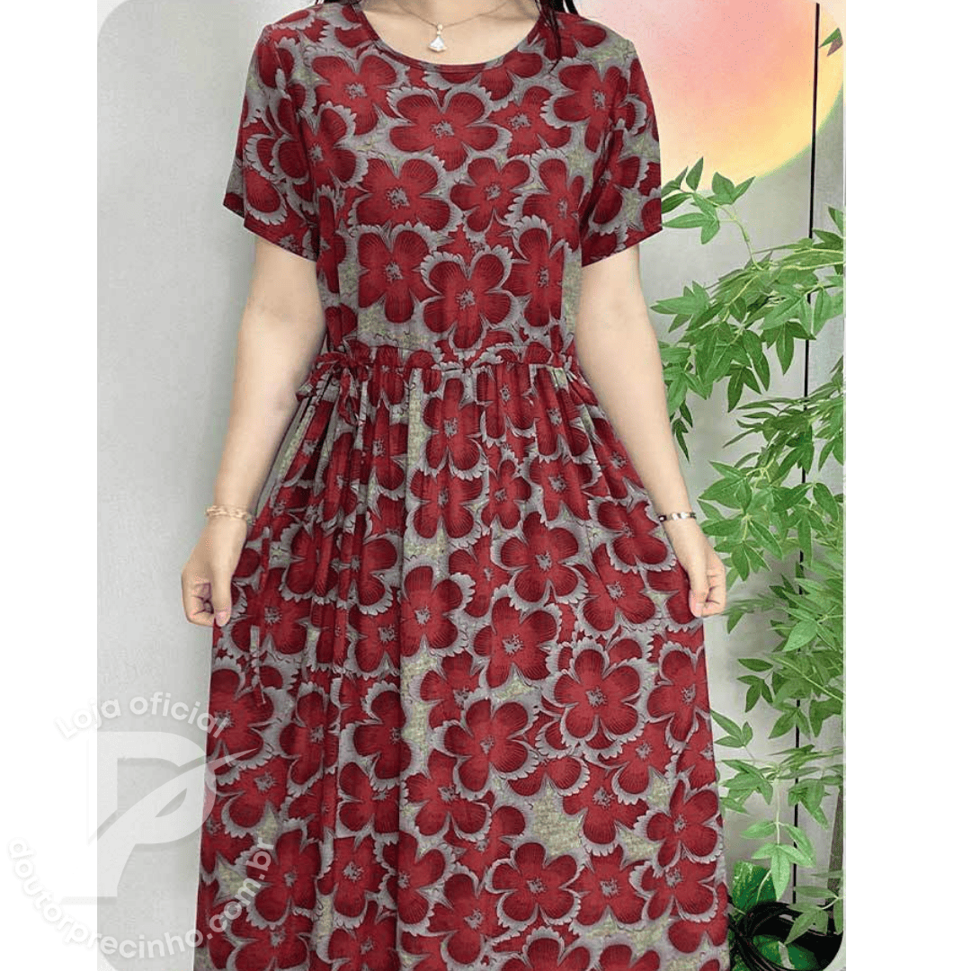 Vestido Feminino Amalfi - Estampa Floral com Conforto e Elegância para o Dia a Dia