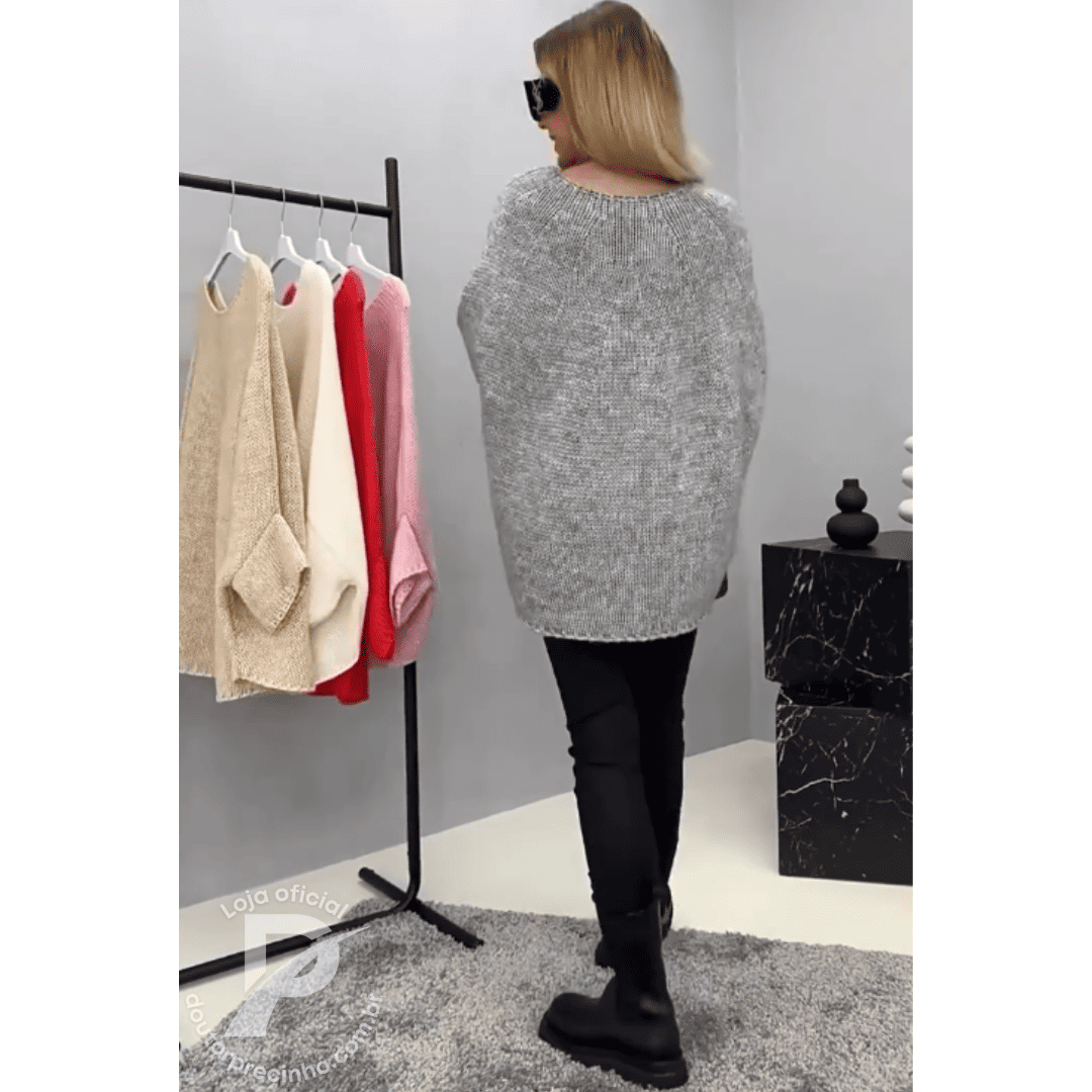 Chiara - Suéter Oversized em Tricô com Caimento Leve e Elegante