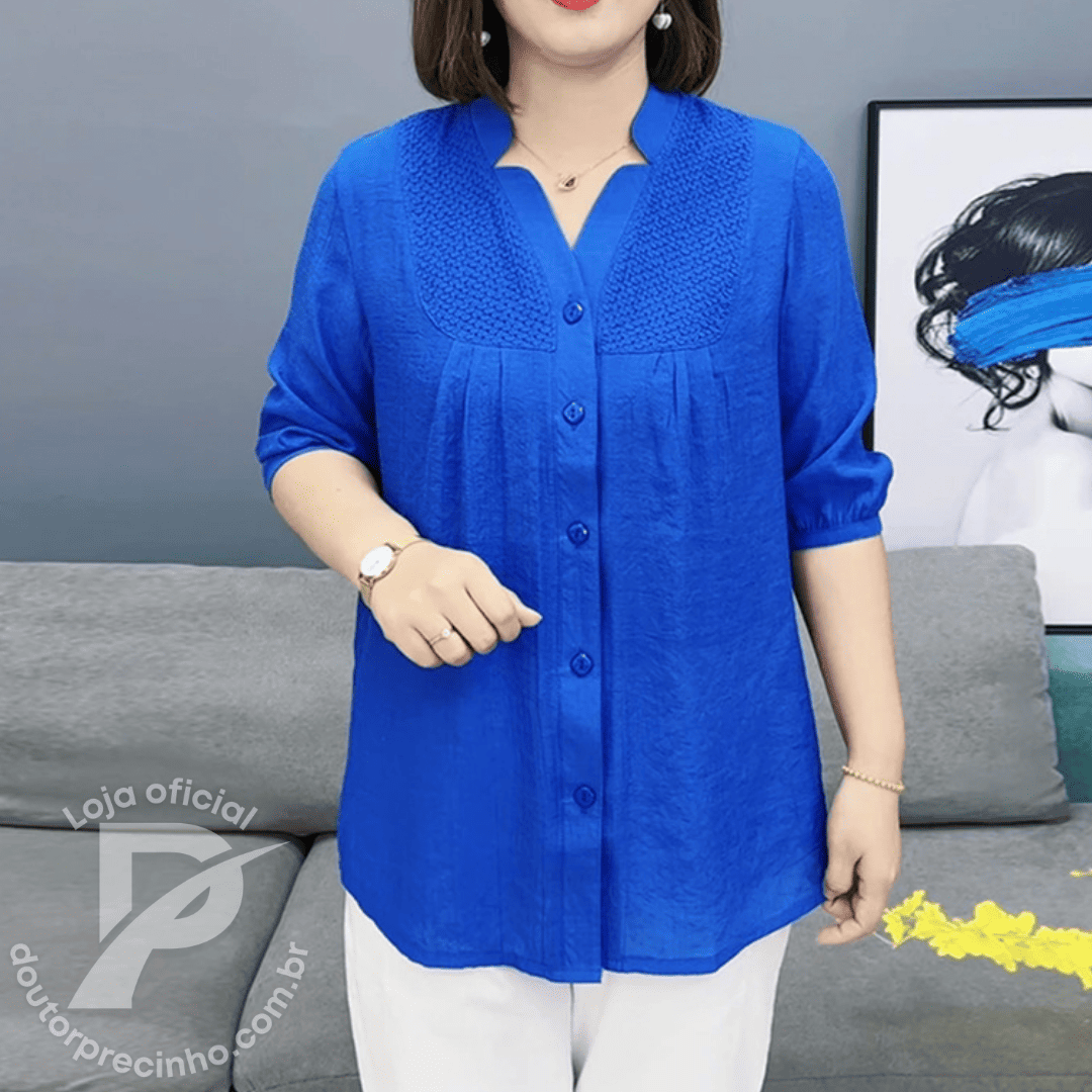 Blusa Feminina Valentina - Estilo Casual com Botões e Caimento Confortável