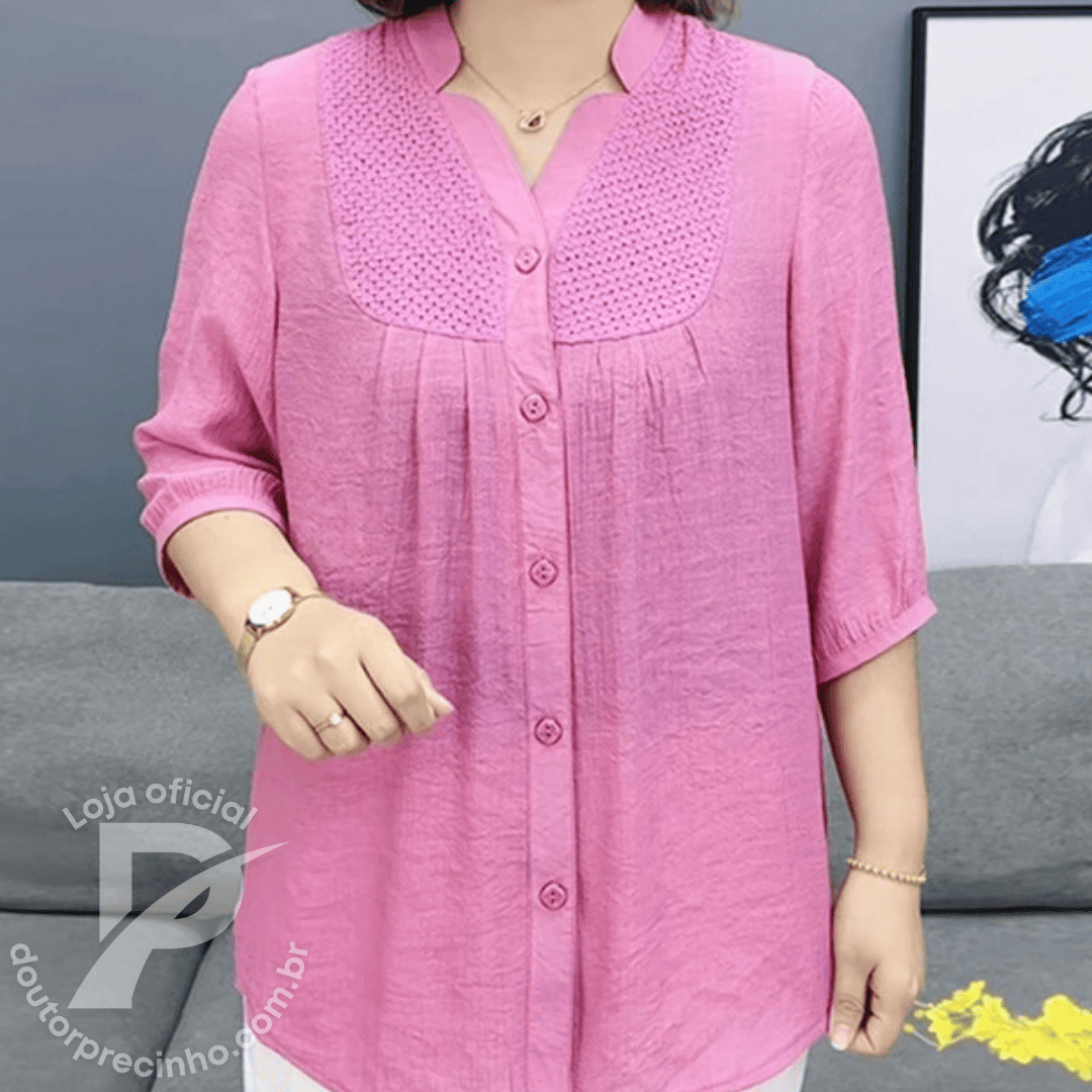 Blusa Feminina Valentina - Estilo Casual com Botões e Caimento Confortável
