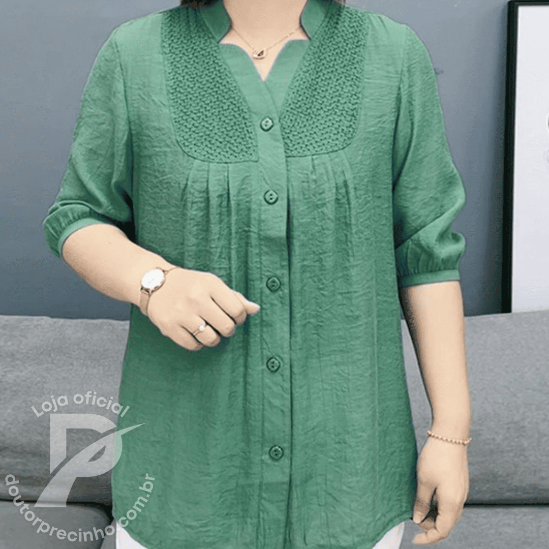 Blusa Feminina Valentina - Estilo Casual com Botões e Caimento Confortável