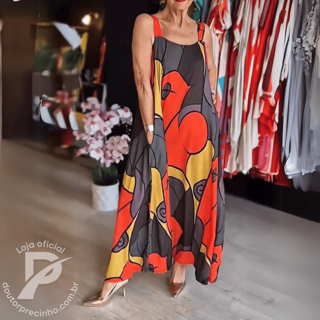 Vestido Giulia – Elegância e Arte em uma Peça Única