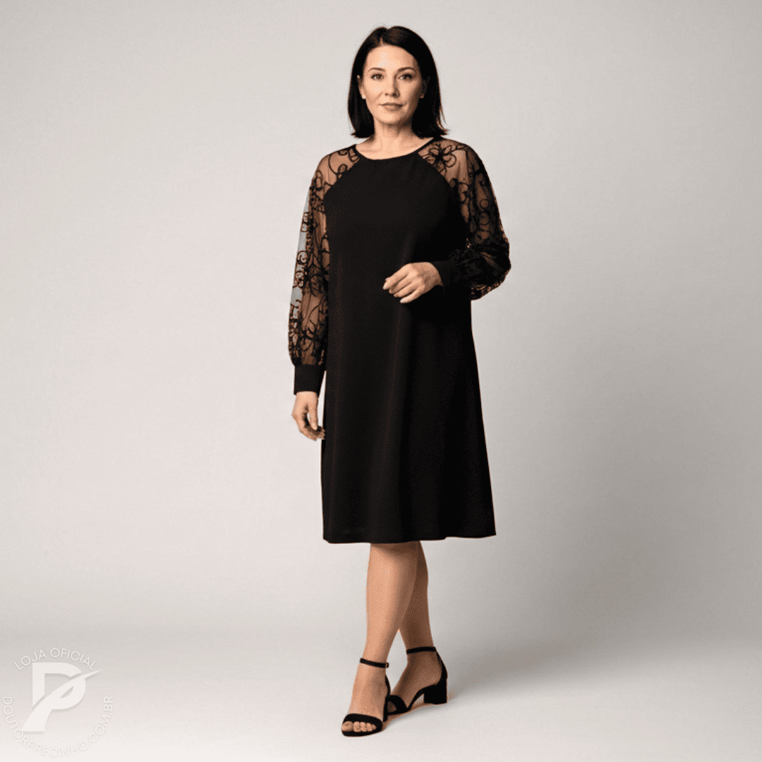 Vestido Clarice - Transparência Bordada Que Encanta