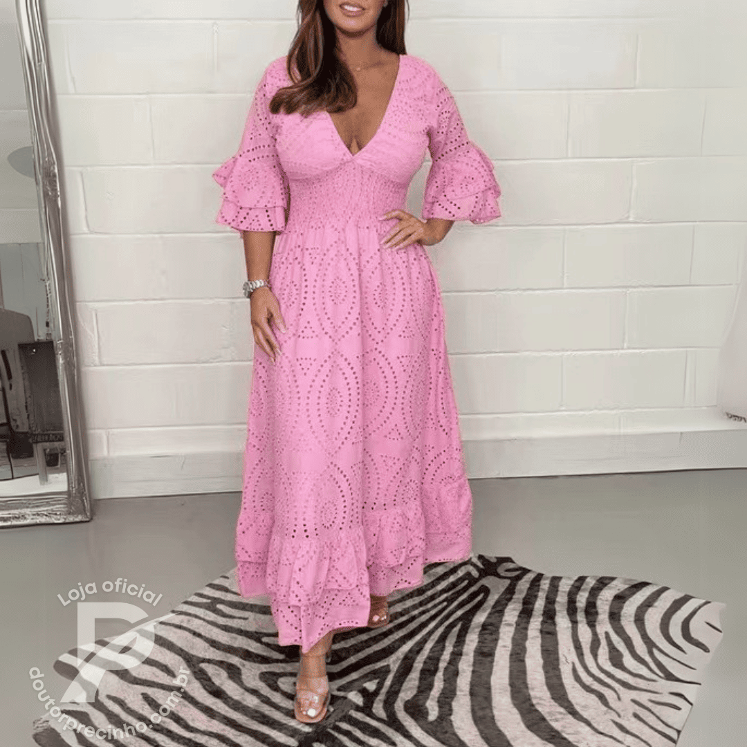 Vestido Vittoria – Sofisticação e Delicadeza em Cada Detalhe