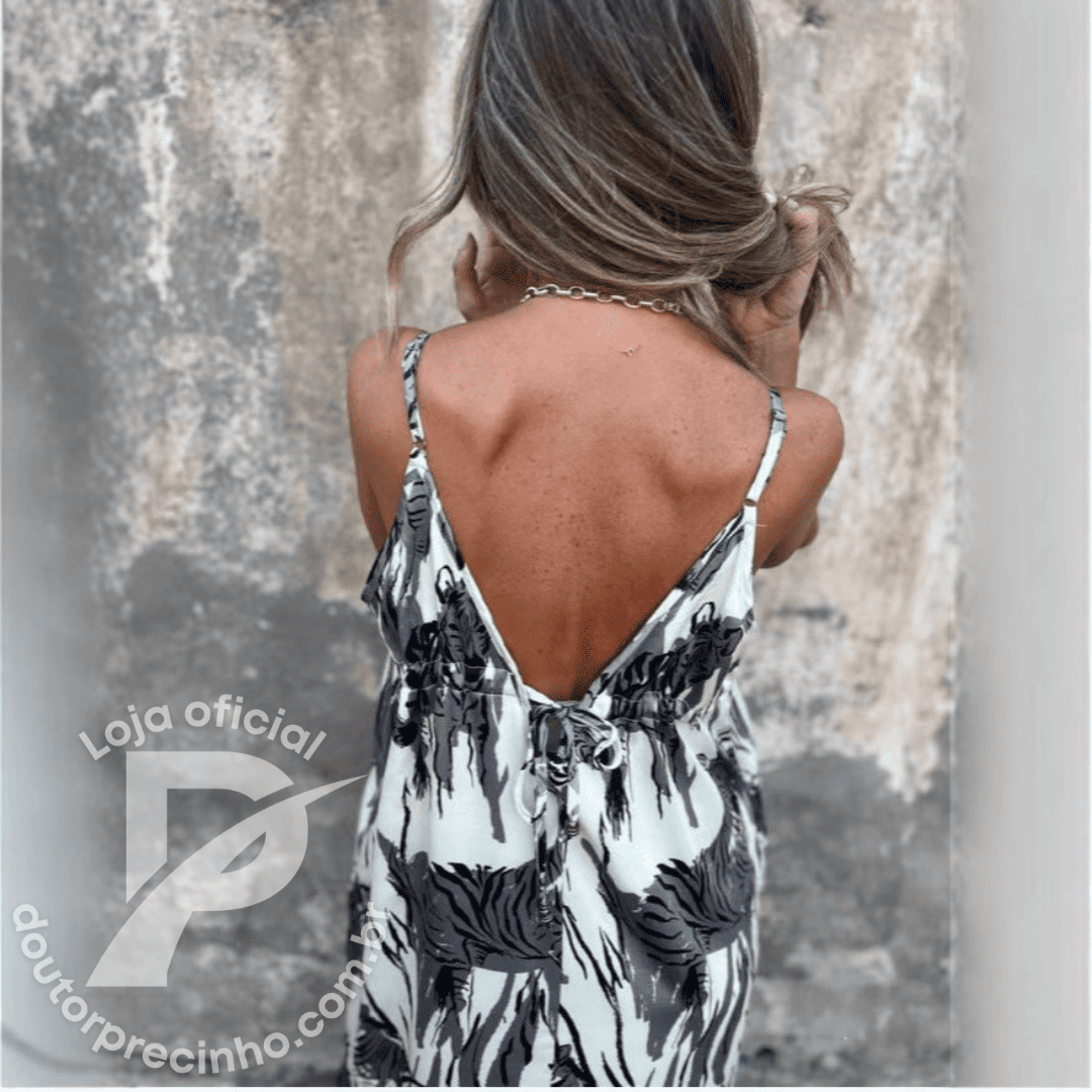 Vestido Longo Estampado Animal Print Alças Finas – Natália