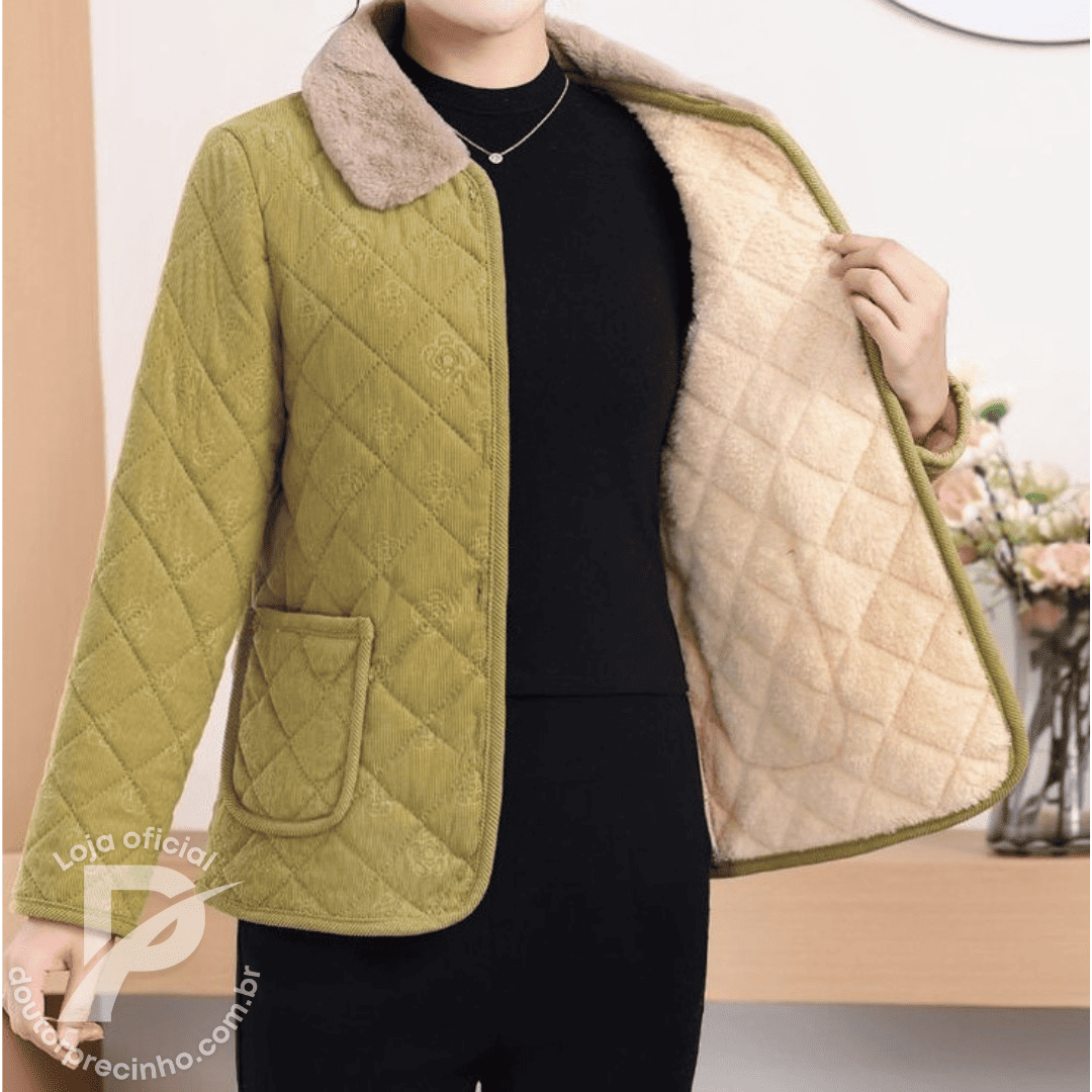 Casaco Emília – Conforto Térmico com Charme Clássico para o Inverno