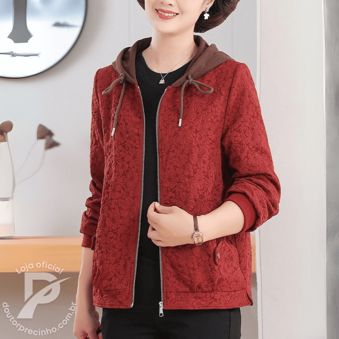 Jaqueta Nerina – Conforto Térmico e Estilo com Toque Floral