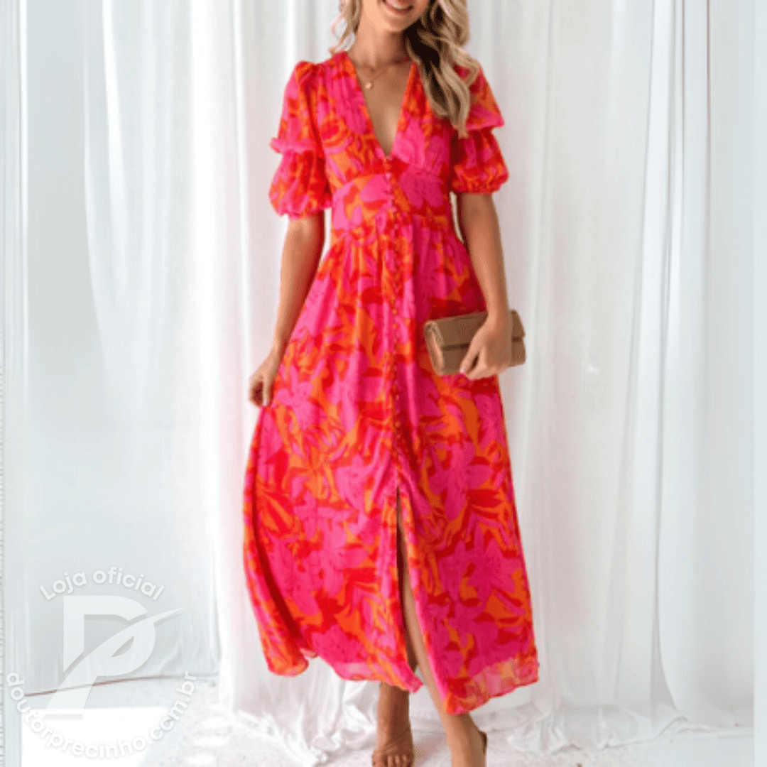 Vestido Julieta – Elegância Vibrante para Momentos Especiais