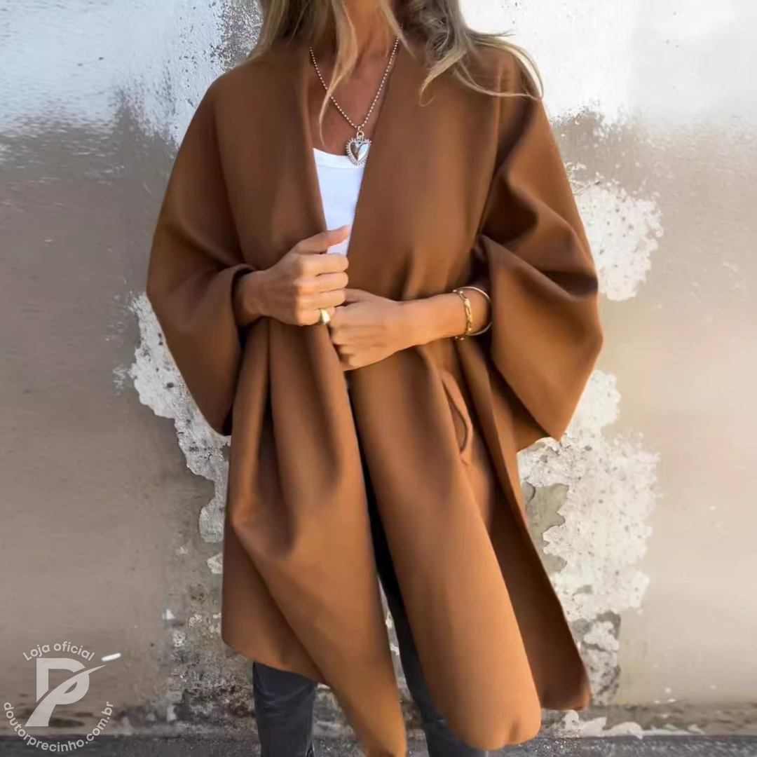 Casaco Maressa – Estilo Capa com Modelagem Ampla e Caimento Elegante