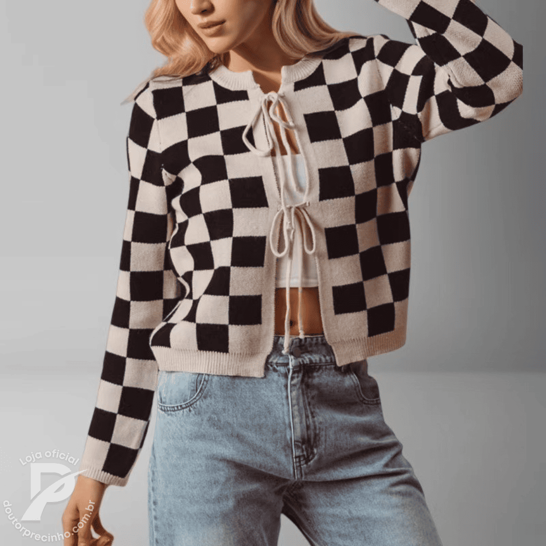 Suéter Livana – Tricô Feminino Xadrez