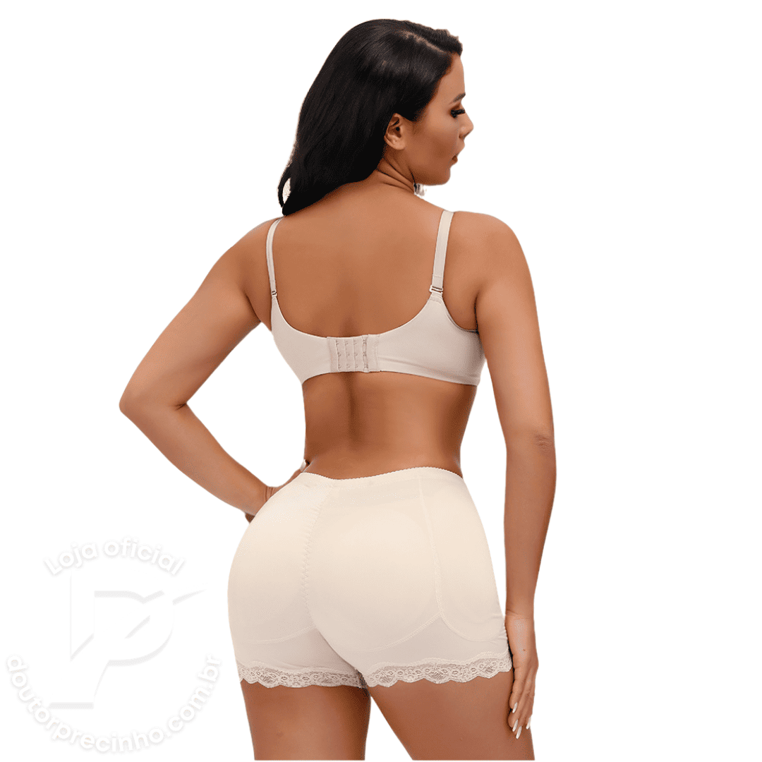 Short Modelador com enchimento no quadril e bumbum