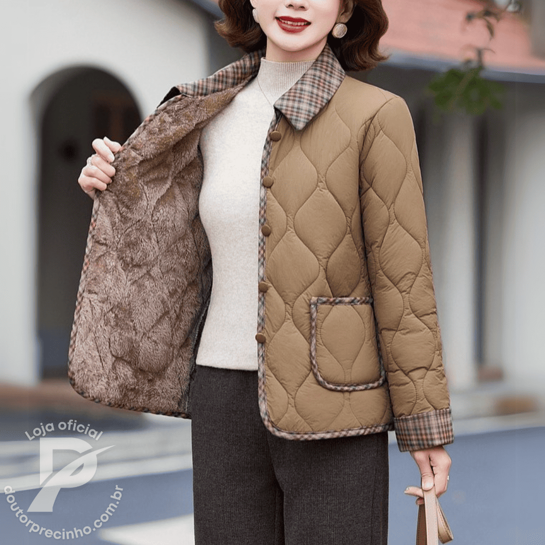 Casaco Feminino Forrado Belinda – Sofisticação e Conforto Para o Inverno