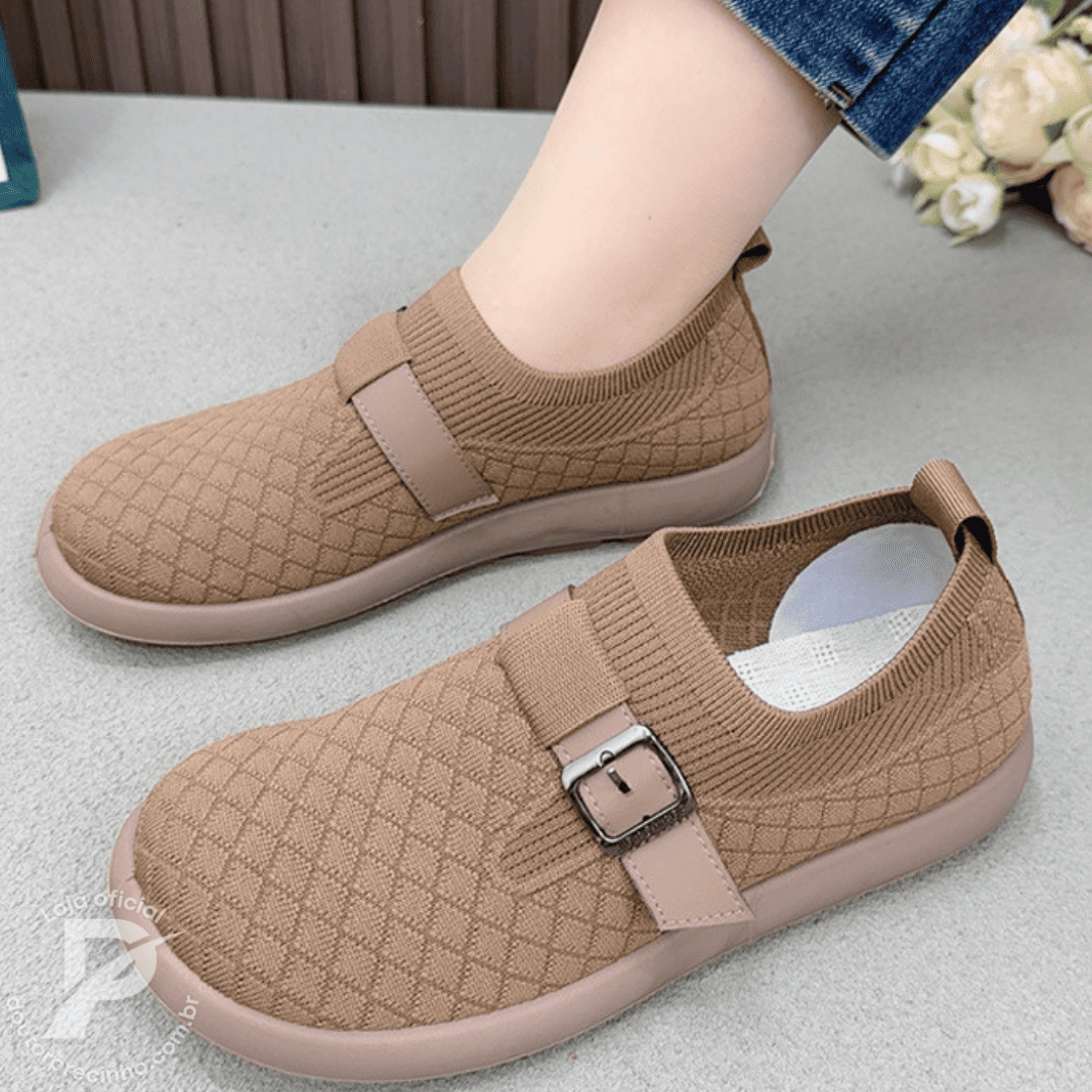 Sapato Torino - Tênis Casual Knit com Fivela Ajustável