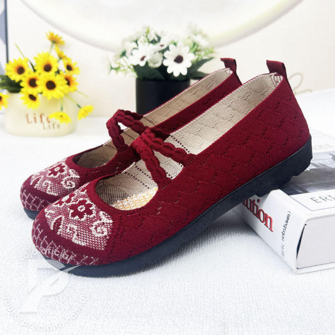 Sapatilha Elora - Bordada Confortável e Elegante