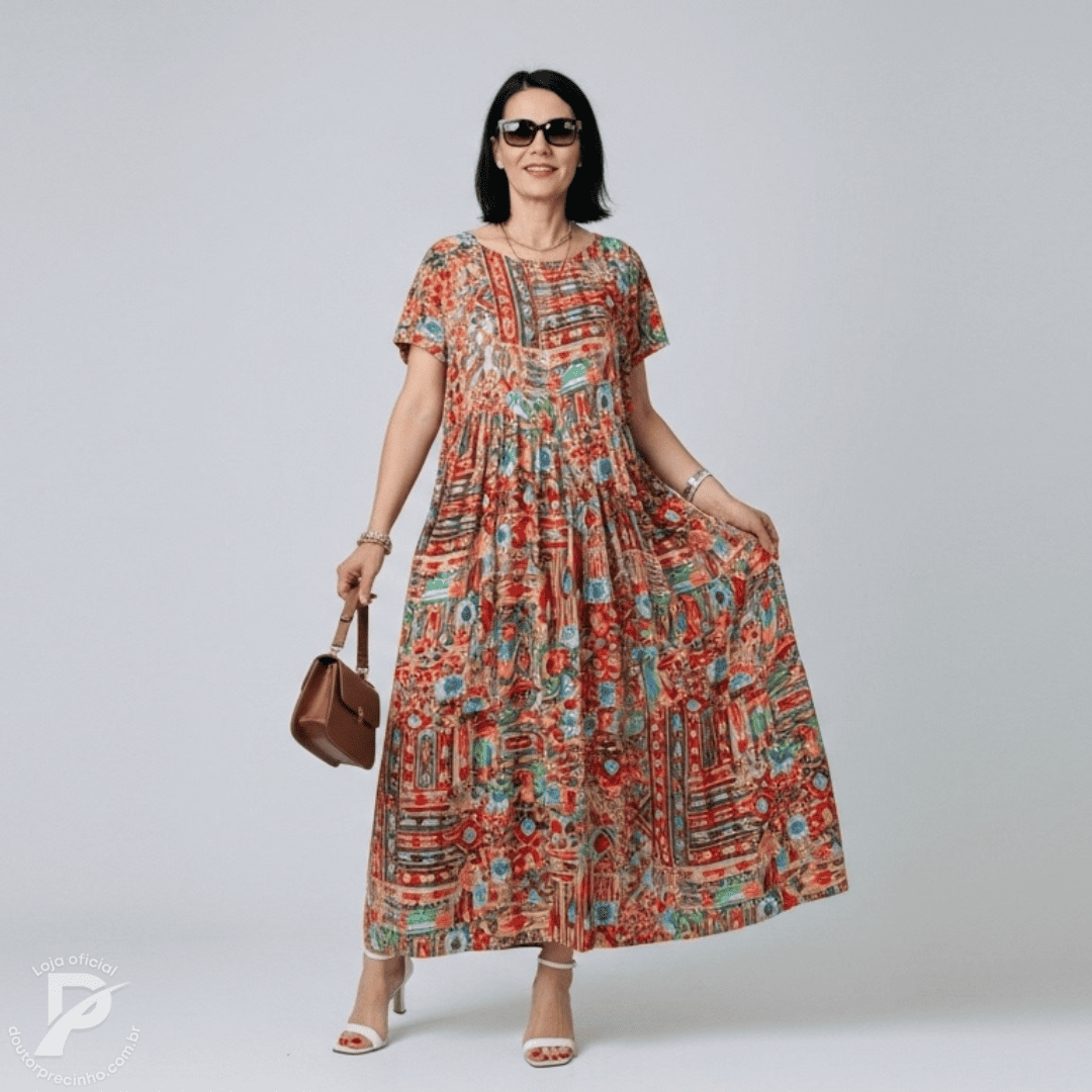 Vestido Ferisse - Presença vibrante e elegância artística
