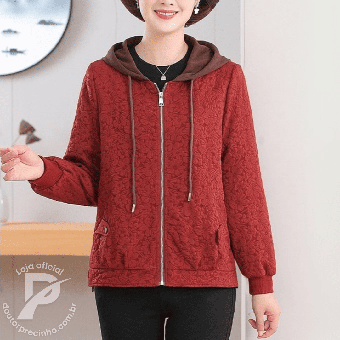 Jaqueta Nerina – Conforto Térmico e Estilo com Toque Floral