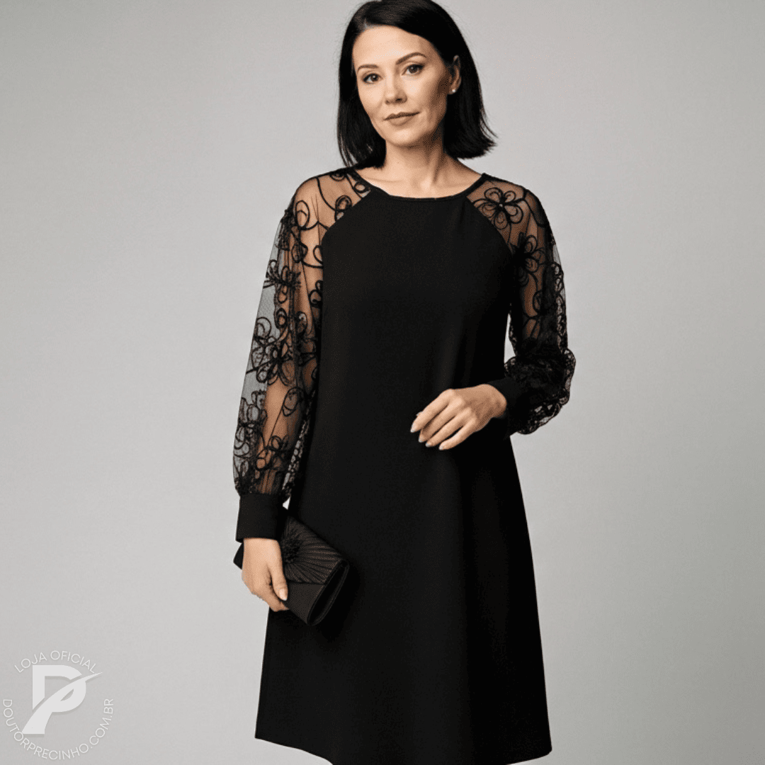 Vestido Clarice - Transparência Bordada Que Encanta