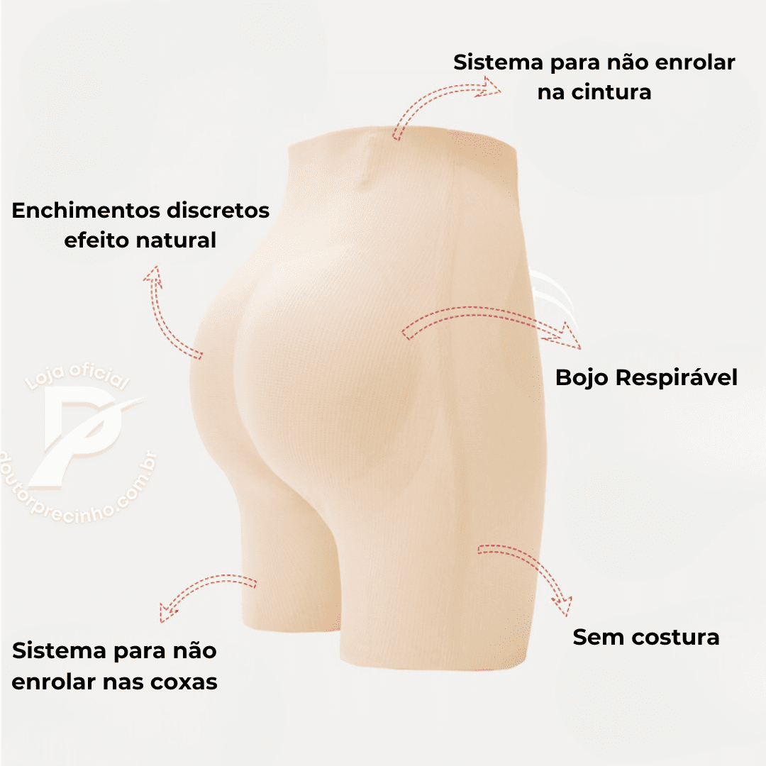 Short Modelador Letícia - Enchimentos no bumbum