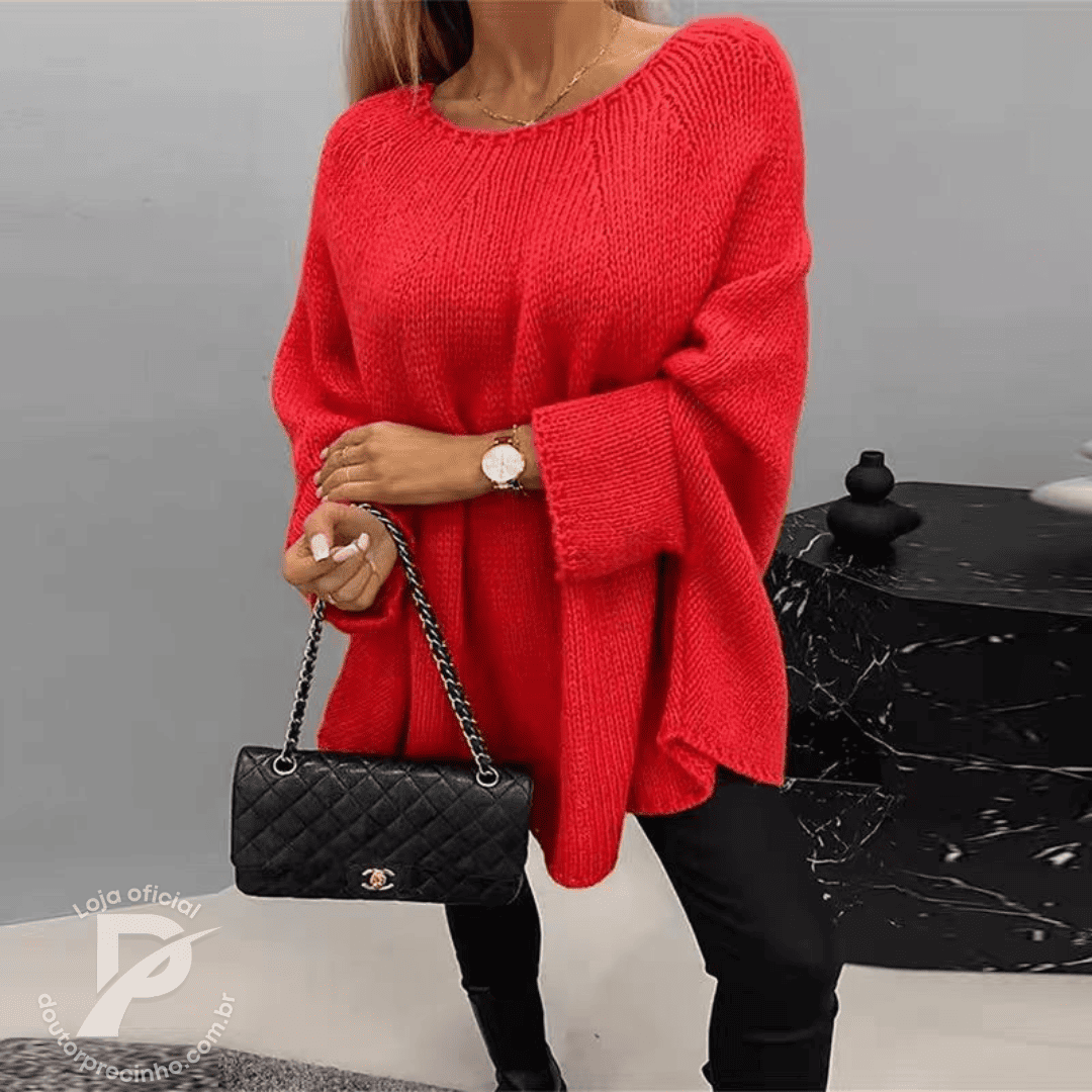 Chiara - Suéter Oversized em Tricô com Caimento Leve e Elegante