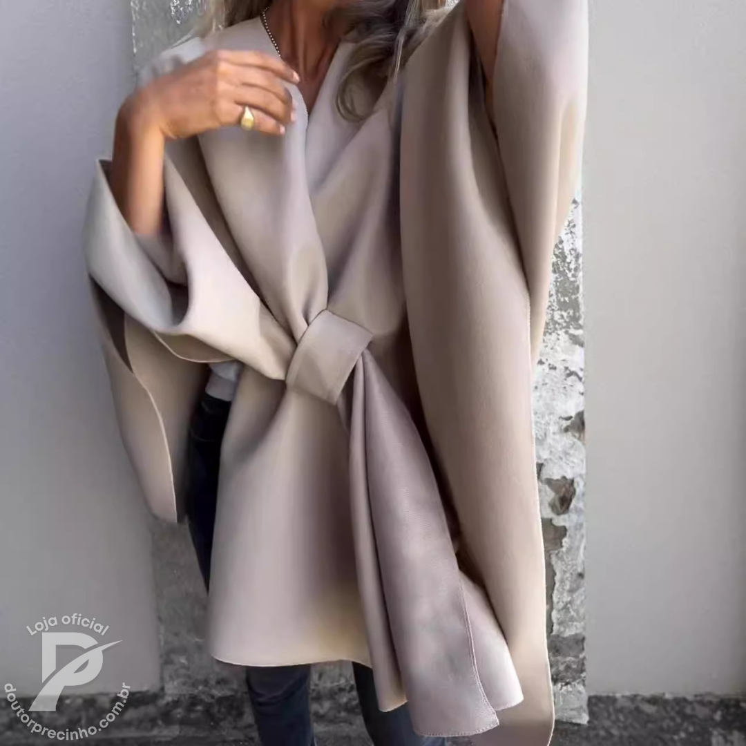 Casaco Maressa – Estilo Capa com Modelagem Ampla e Caimento Elegante