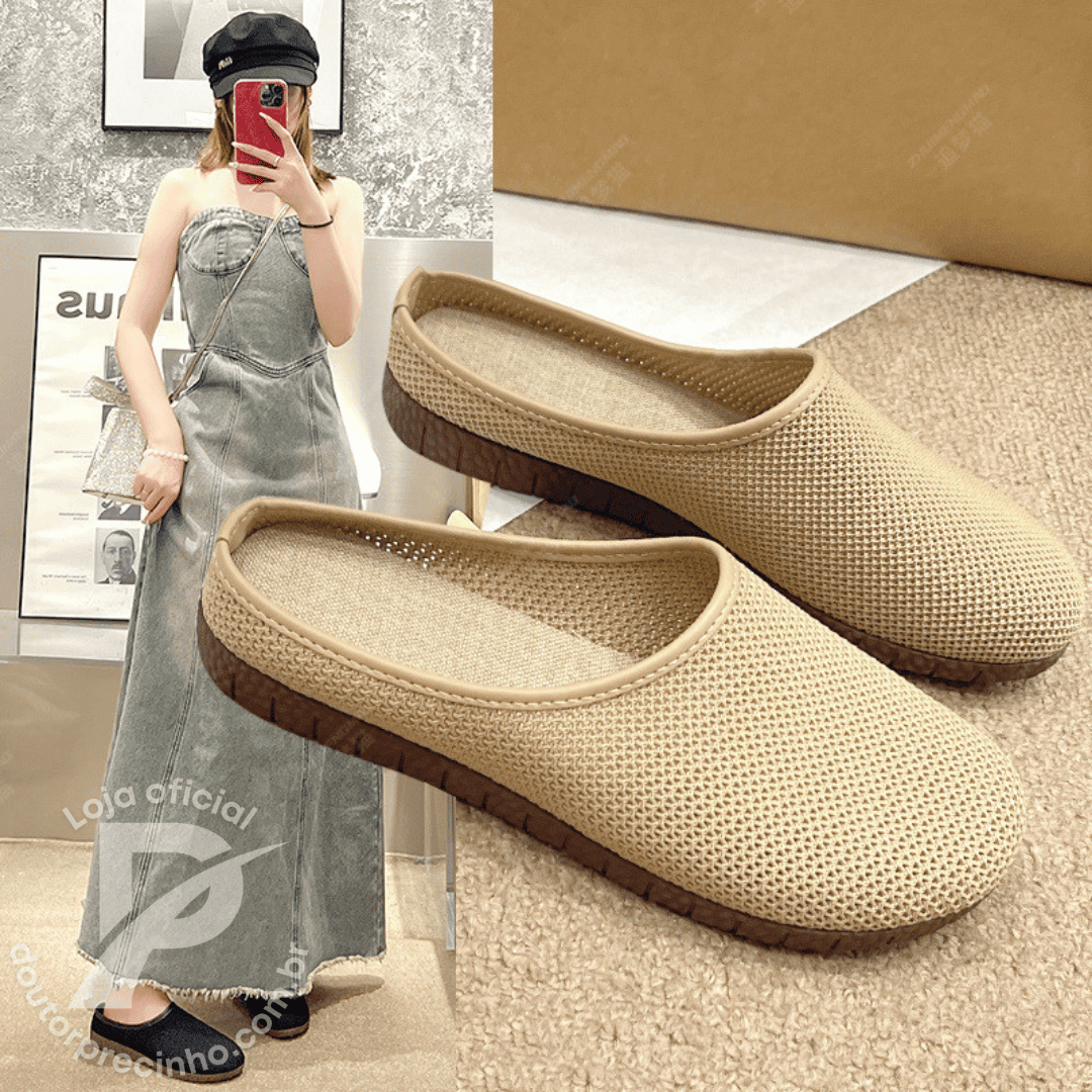 Mule Feminino Sienna - Conforto Diário com Tecido Respirável e Solado Antiderrapante
