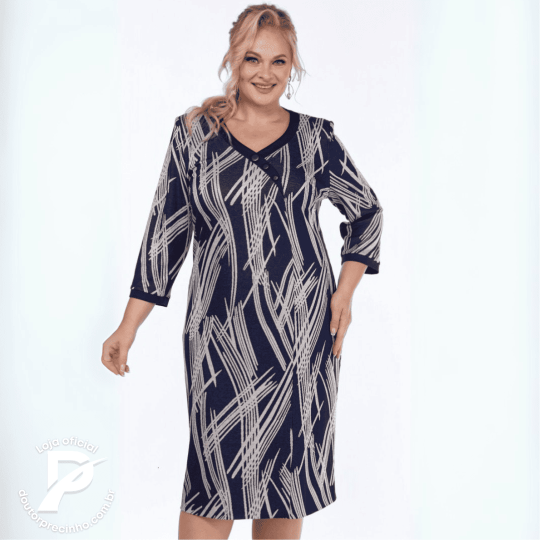 Vestido Vivara – Estampa Sofisticada e Caimento Elegante