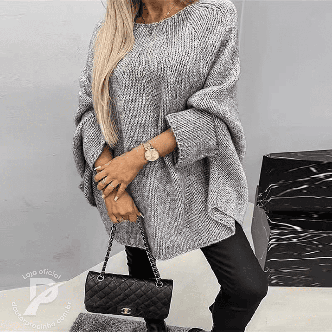 Chiara - Suéter Oversized em Tricô com Caimento Leve e Elegante