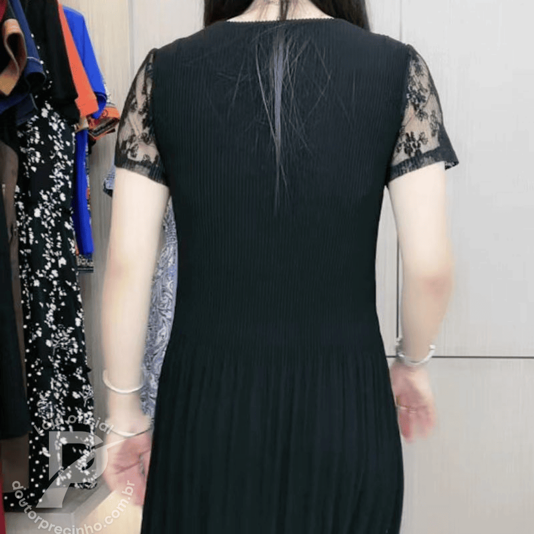 Vestido Lia - Mangas com renda e caimento impecável