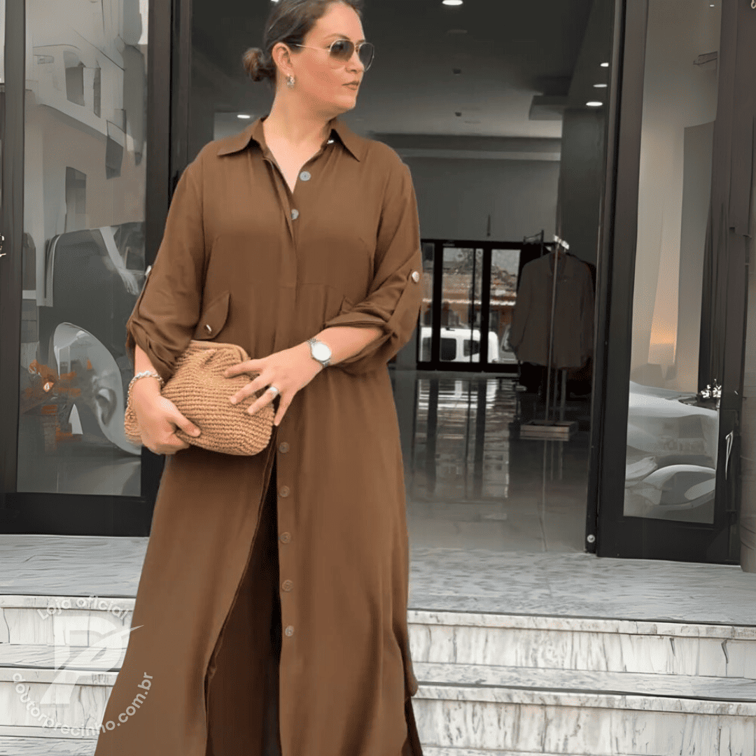 Conjunto Vestido Longo Camiseta Feminino e calça – Conforto e Sofisticação Para Todas as Ocasiões