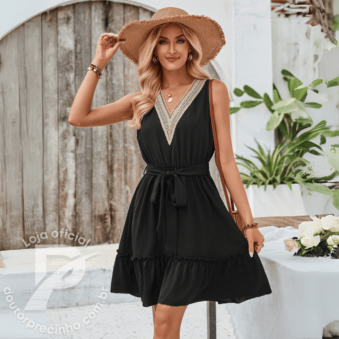 Vestido Emanuela – Sofisticação com Toque Casual para os Seus Dias de Sol