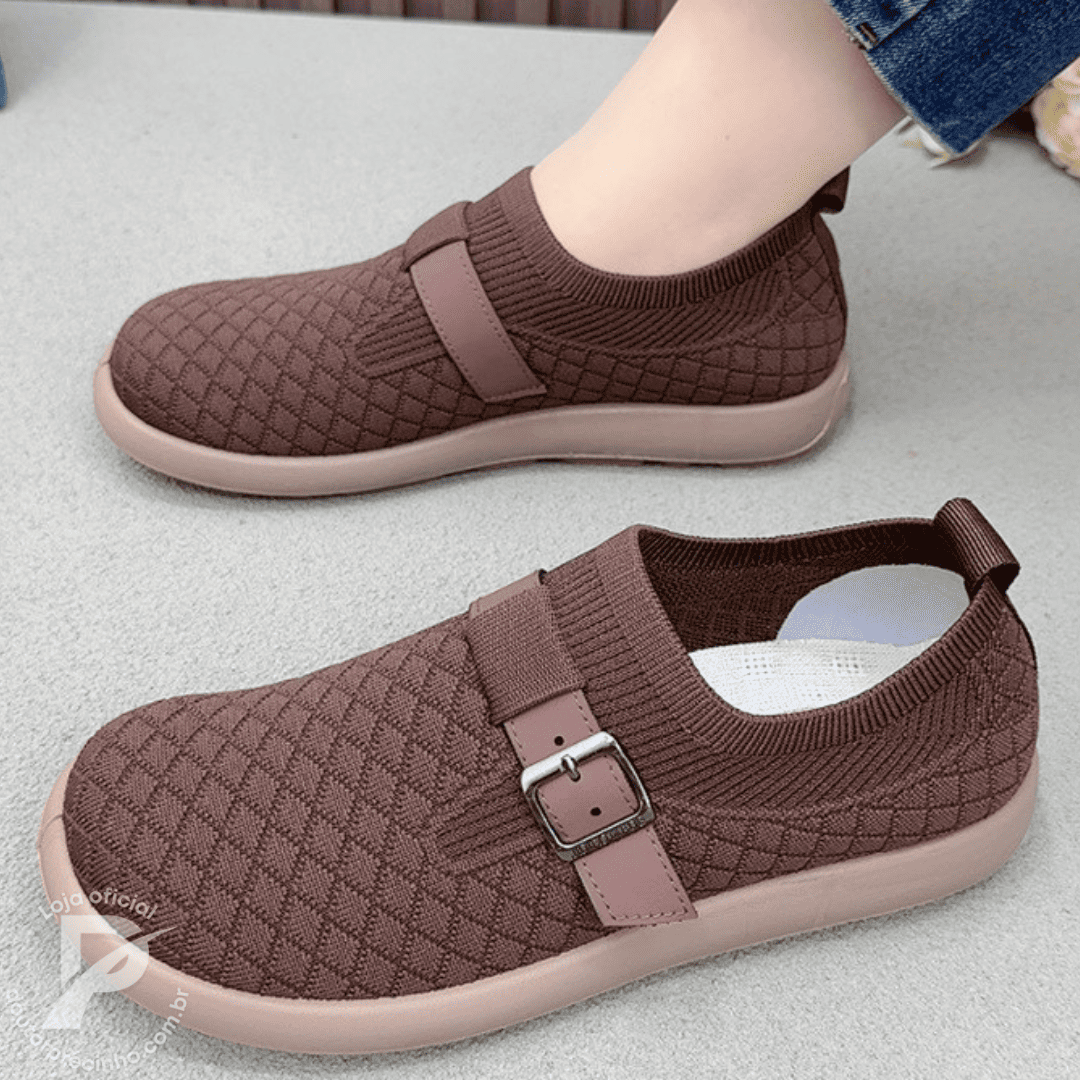 Sapato Torino - Tênis Casual Knit com Fivela Ajustável