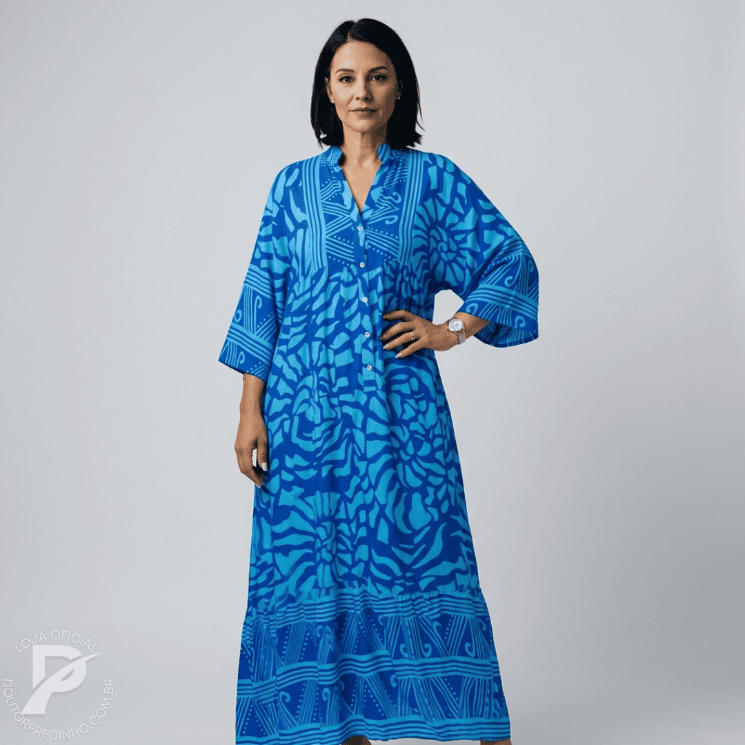 Vestido Kaftan Amari - Solto, leve e muito confortável