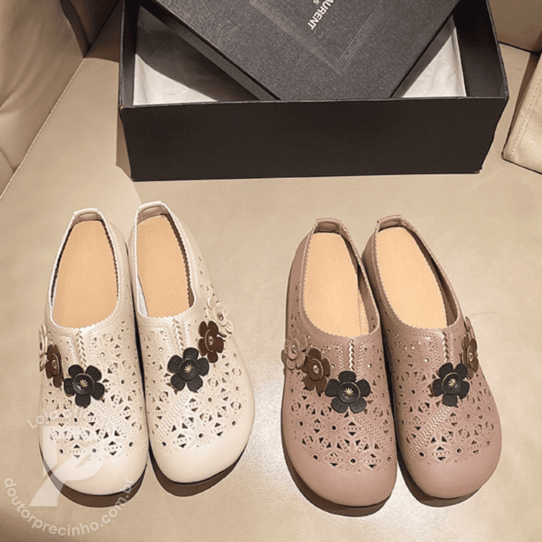 Mule Confort Floral Amélie - Elegância e Conforto