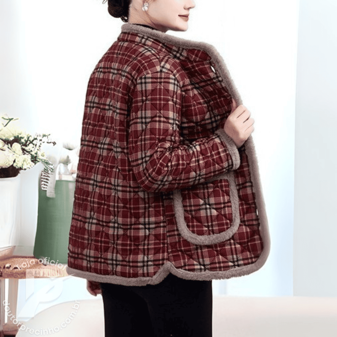 Casaco Noely – Estilo Retrô com Aconchego e Sofisticação