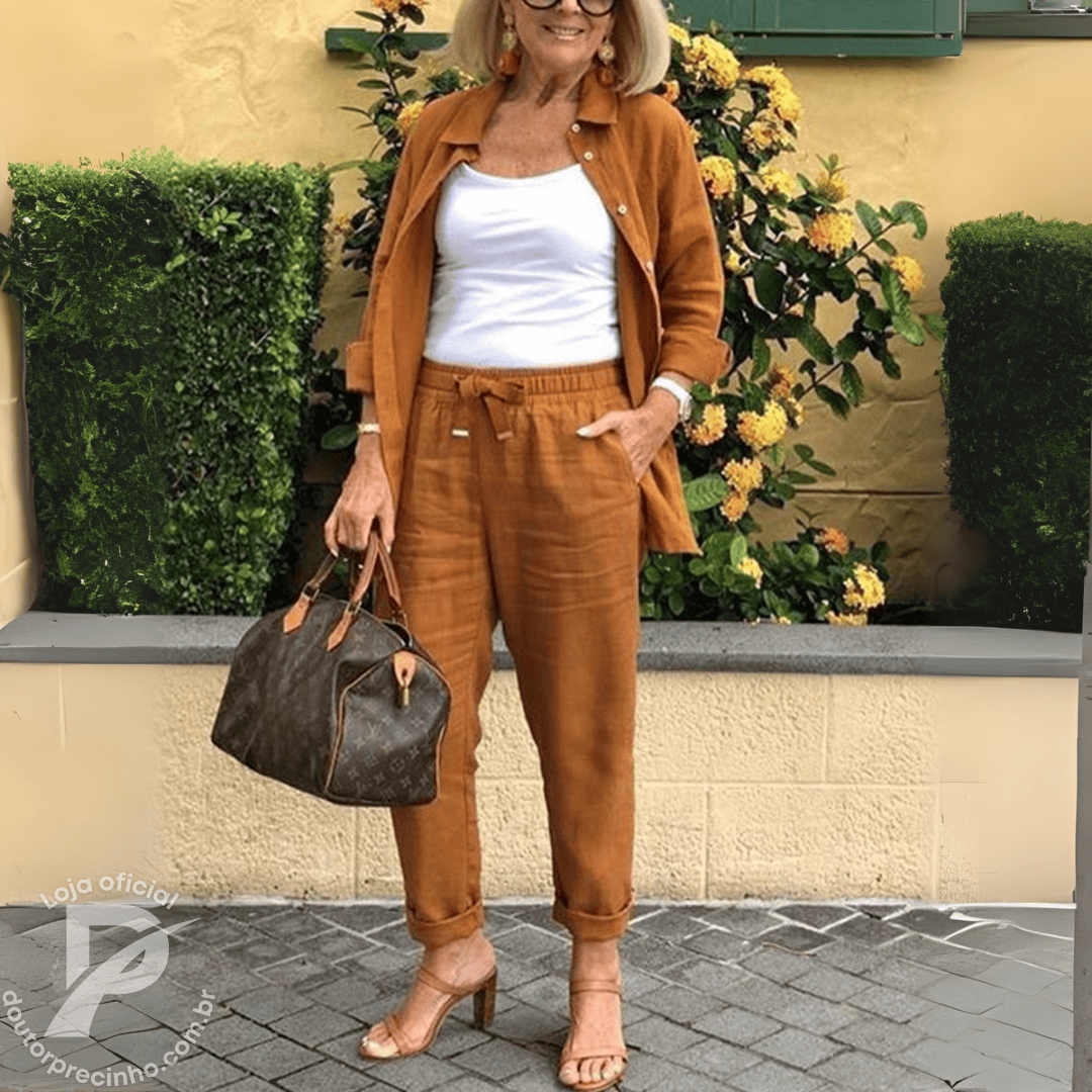 Conjunto Samera – Camisa e Calça com Tecido Leve e Caimento Solto