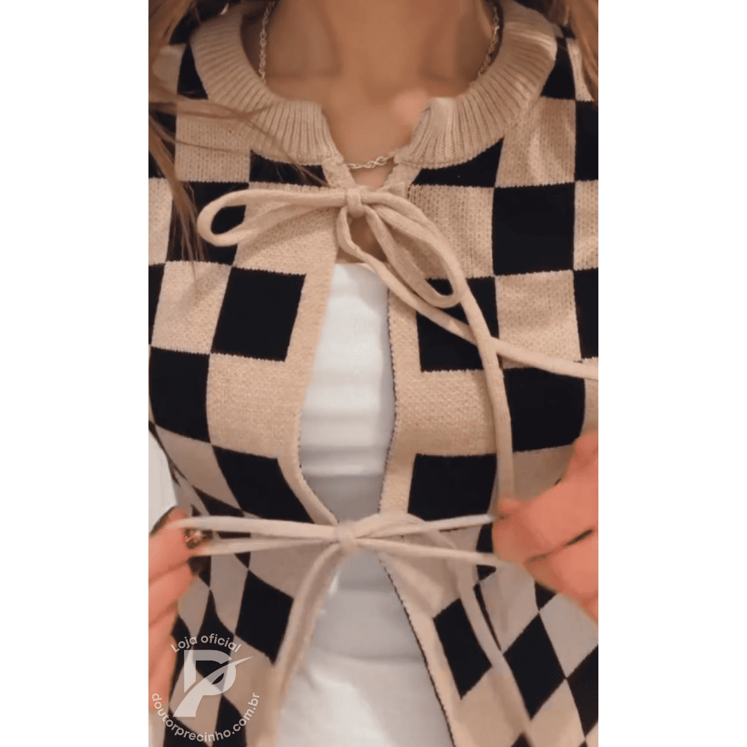 Suéter Livana – Tricô Feminino Xadrez