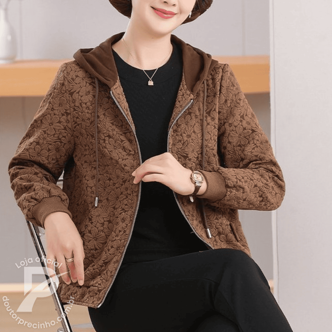 Jaqueta Nerina – Conforto Térmico e Estilo com Toque Floral