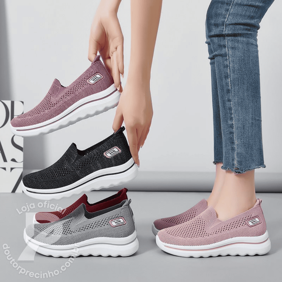 Tênis Feminino Aria - Conforto Leve com Tecido Respirável e Solado Amortecido