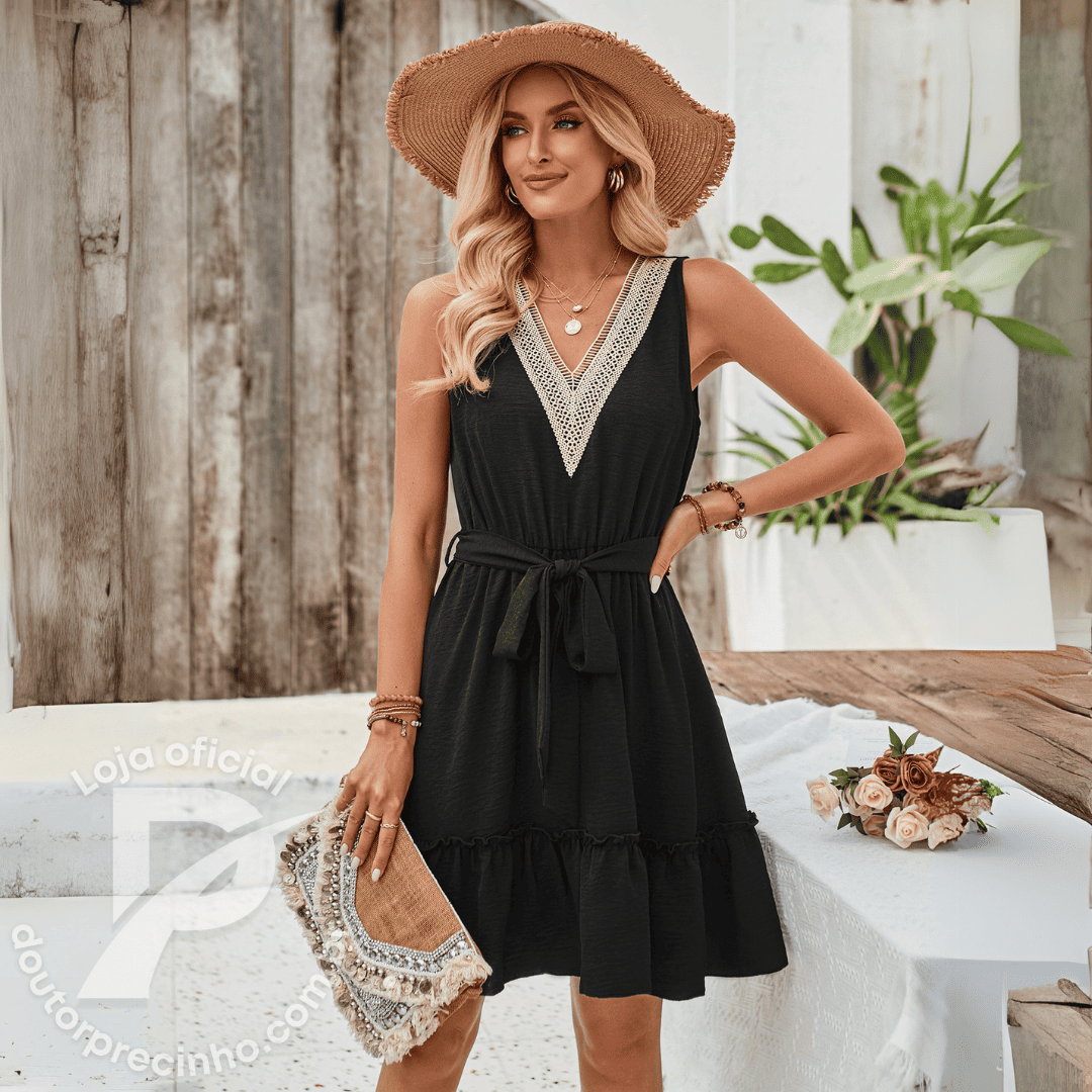 Vestido Emanuela – Sofisticação com Toque Casual para os Seus Dias de Sol