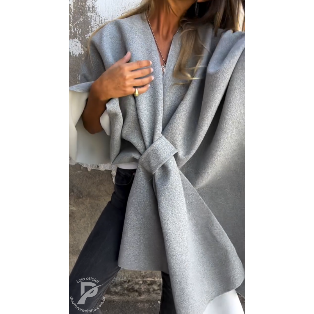 Casaco Maressa – Estilo Capa com Modelagem Ampla e Caimento Elegante