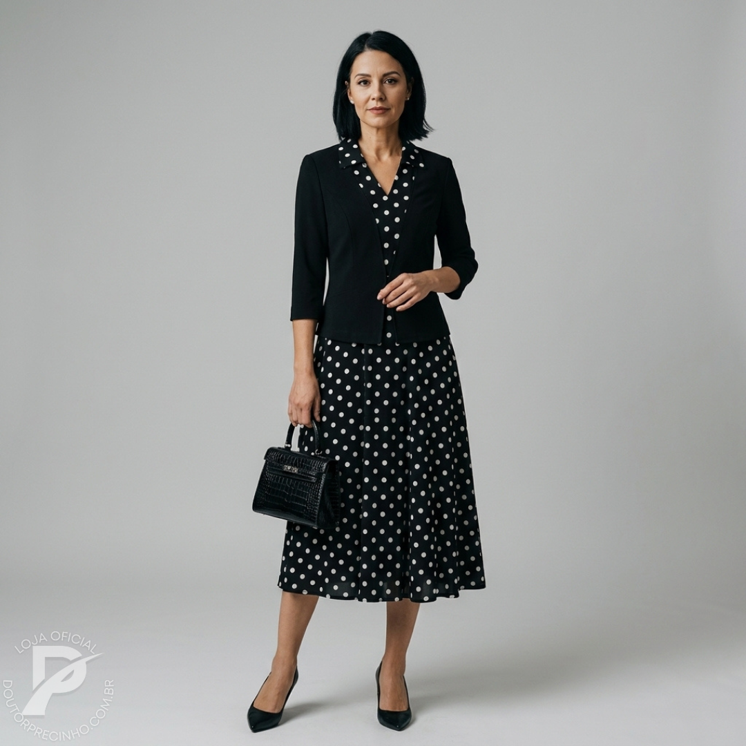 Vestido Tatiana – Elegância Clássica com Toque Moderno