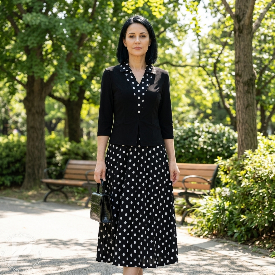 Vestido Tatiana – Elegância Clássica com Toque Moderno