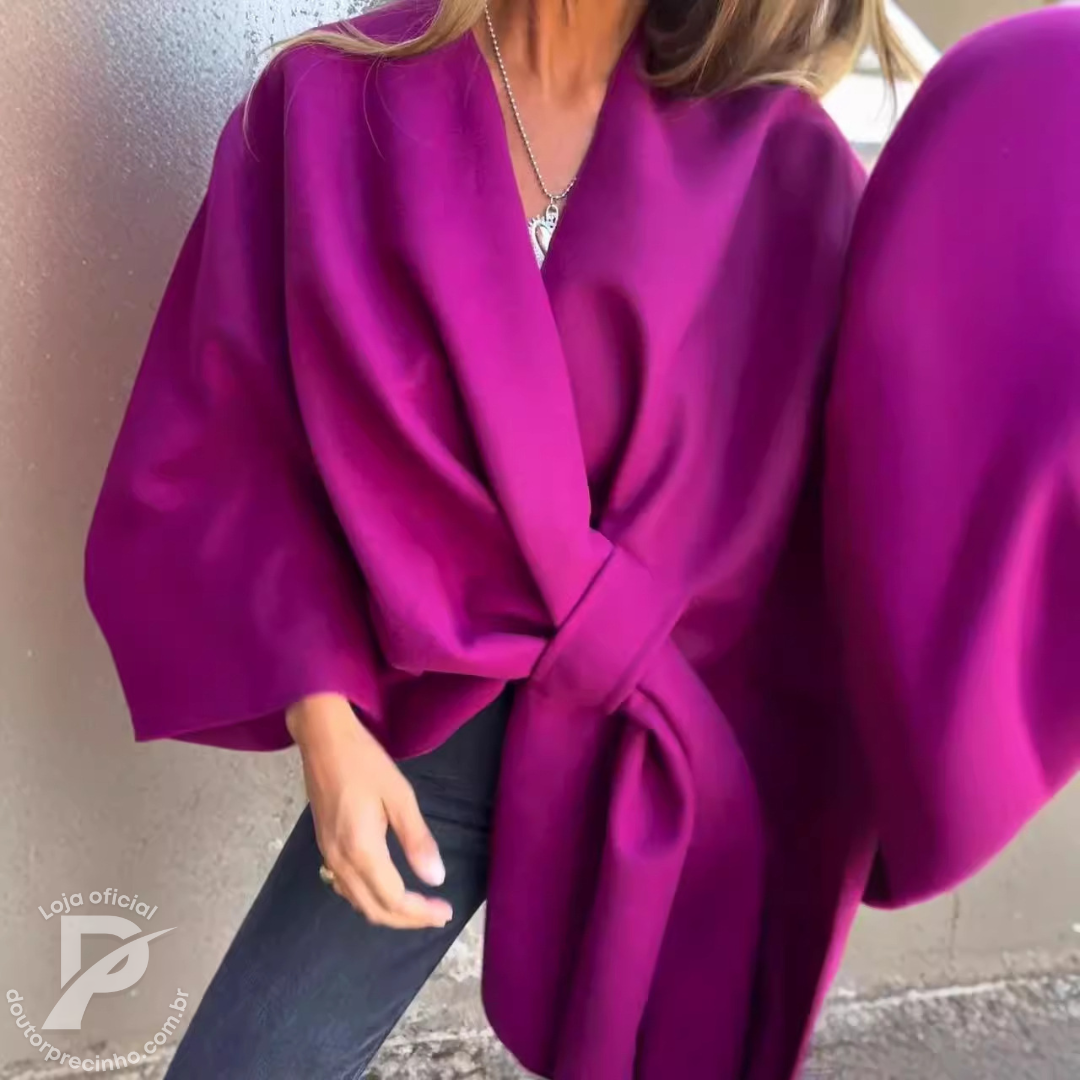 Casaco Maressa – Estilo Capa com Modelagem Ampla e Caimento Elegante