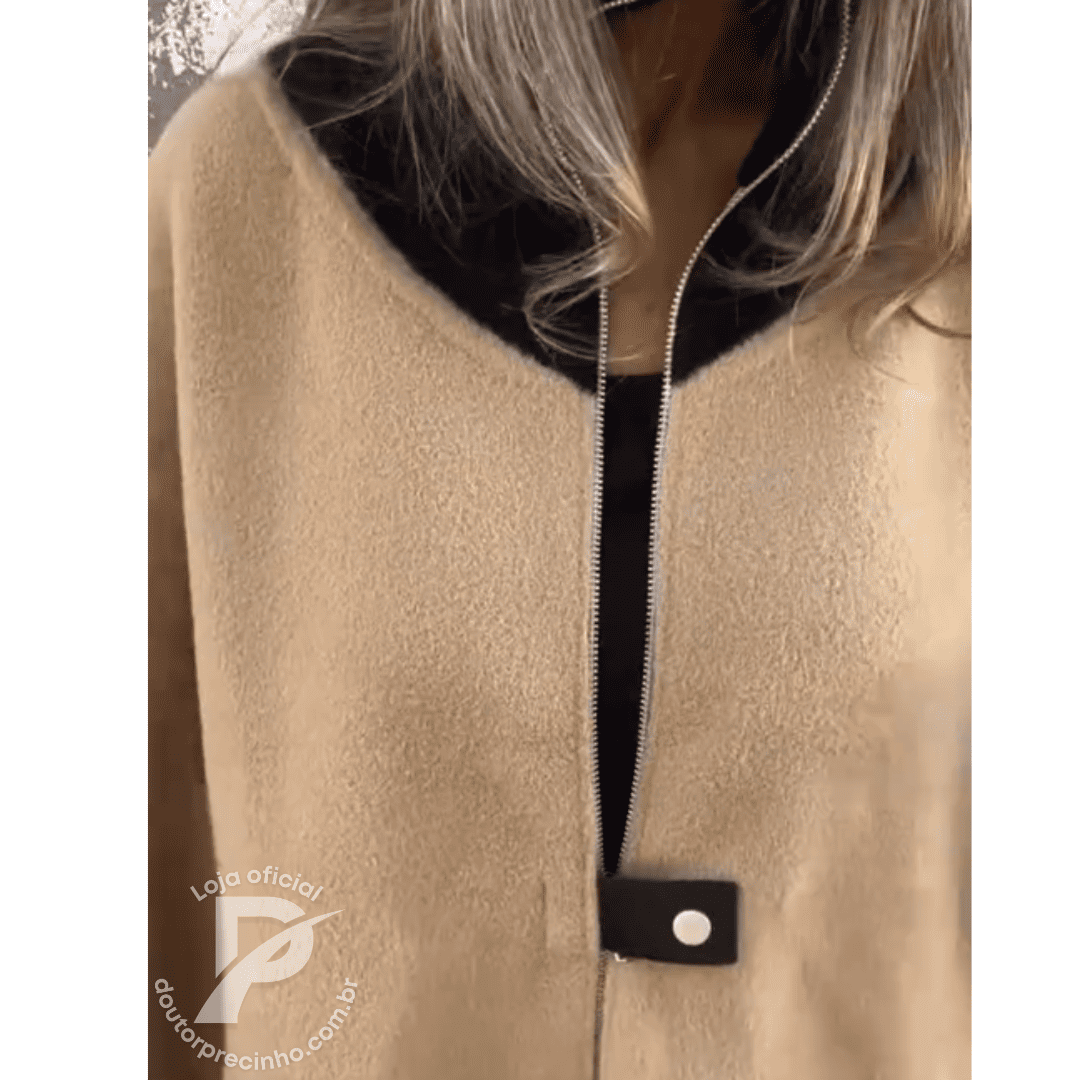 Poncho Maelis - Casaco Feminino Amplo com Gola Alta