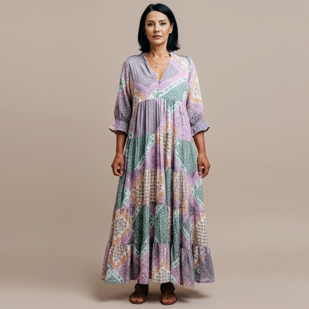 Vestido Patchwork Boho – Isadora