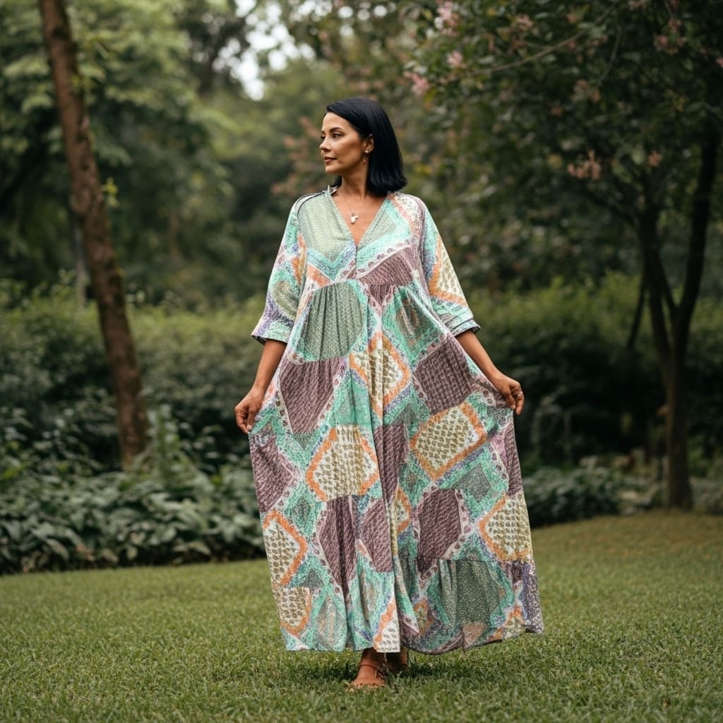 Vestido Patchwork Boho – Isadora