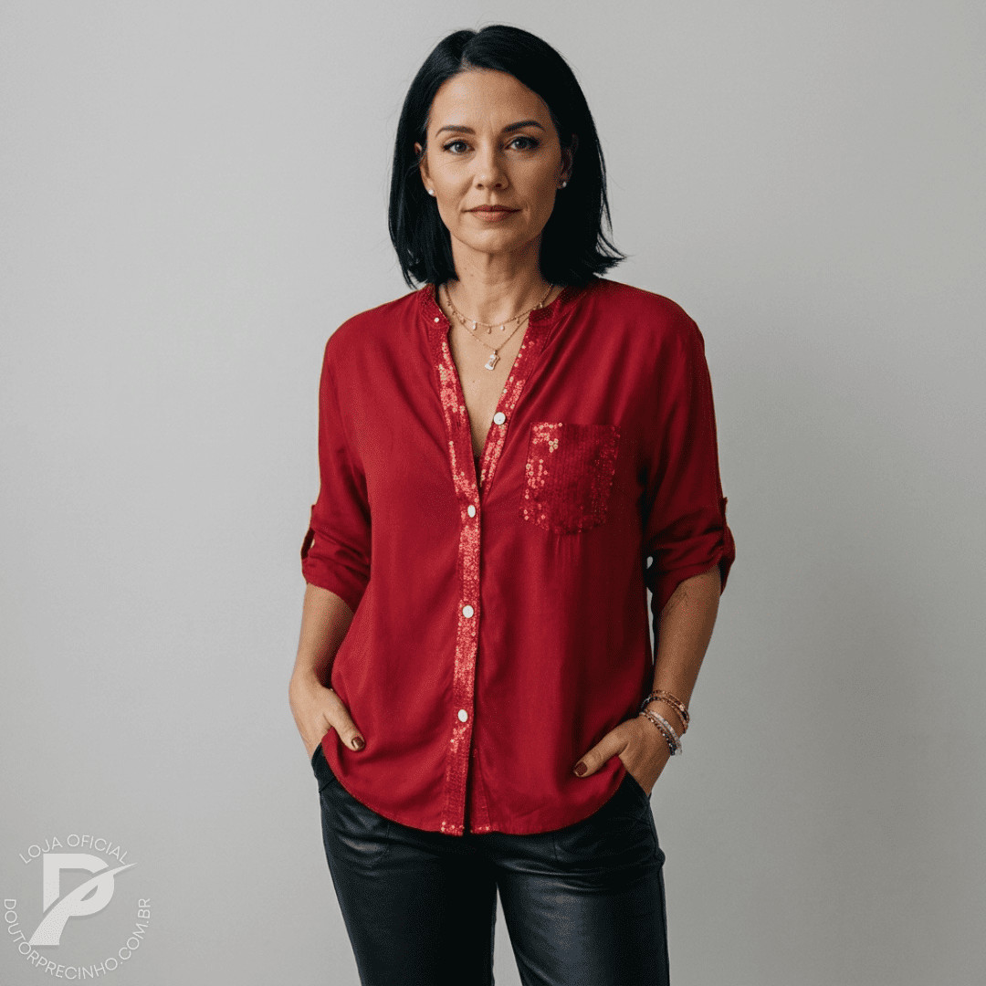 Camisa Olívia - Brilho Delicado com Elegância