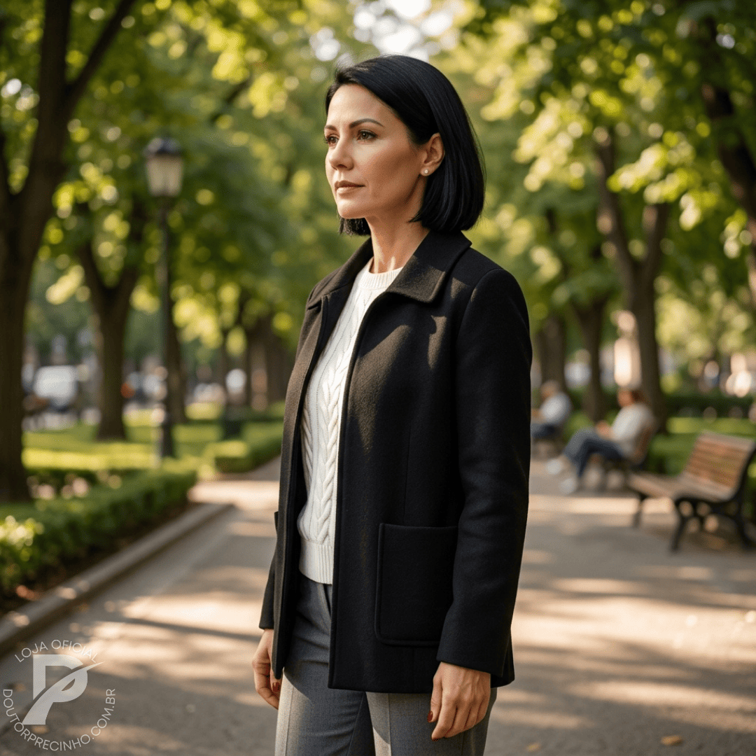 Casaco Feminino Estefani – Elegância Atemporal Para os Dias Frios