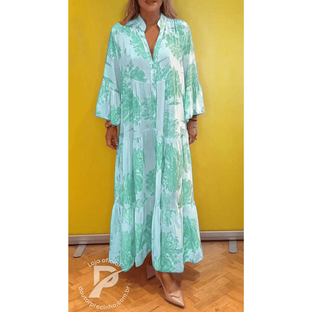 Vestido Molise - Elegância Floral e Conforto Atemporal